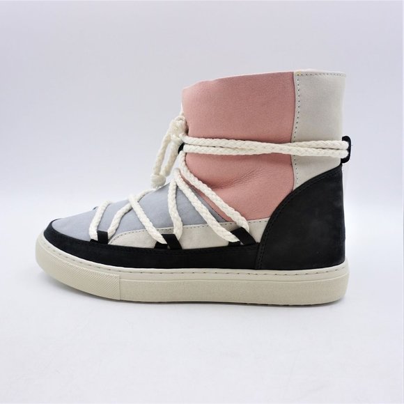 INUIKII Patchwork Winter Ankle Boots in Black and White - FCM62 - Picture 6 of 16